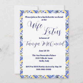 "Maka" Lotus Bachelorette-partiets inbjudan
