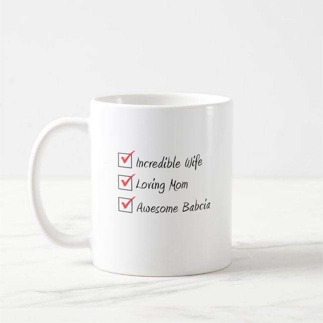 Maka Mamma Babcia polska Woman Kaffemugg (Vänster)