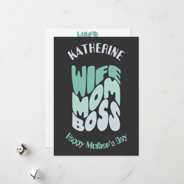 Maka, mamma, chef anpassningsbar Mors dag-kort Julkort (Fram/Back In Situ)