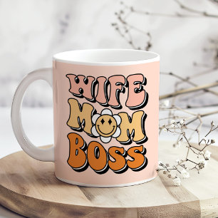 "Maka Mamma Chef"  Rosa Groovy Retro Kaffemugg