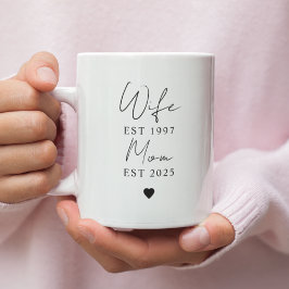Maka Mamma EST-året Mugg | Minimalistisk Anpassnin Jumbo Mugg