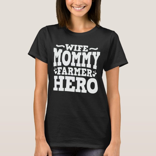 Maka Mamma Farmer Hero Mamma Mors dag Gift T Shirt (Framsida)