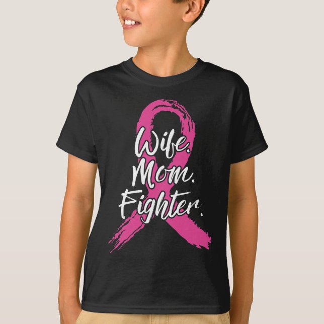 Maka Mamma Fighter Breast Cancer Patient Rosa Awar T Shirt (Framsida)