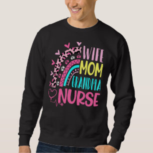Maka Mamma Grandma Nurse Mor Day Nurses Day Leopa Lång Ärmad Tröja