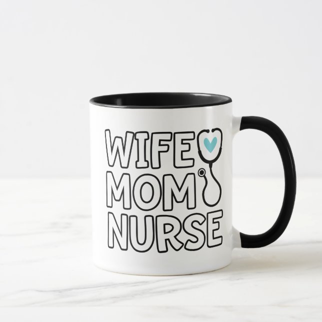 Maka Mamma Nurse Stethoscope Heart Nurse Life Mugg (Höger)
