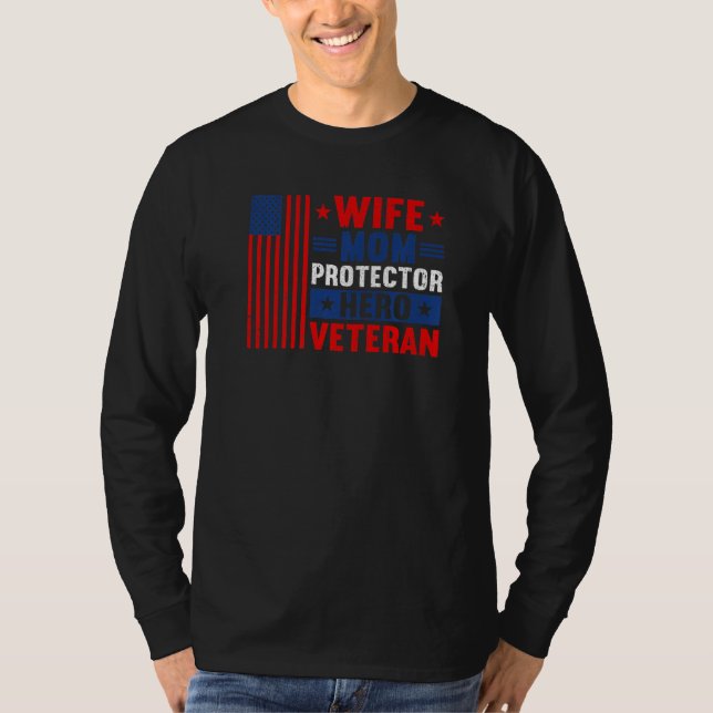 Maka Mamma Protector Hero Veteran Proud American V T Shirt (Framsida)