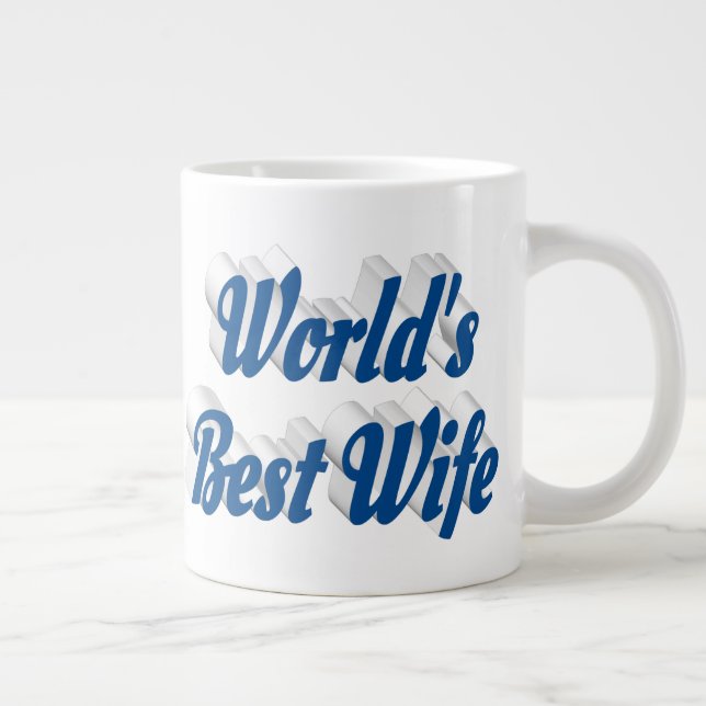 Maka med blått halvtexturgiskt kaffe mugg jumbo mugg (Höger)