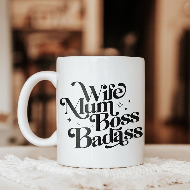 Maka Morsa Chef Badass Funny Sarkastic Mors dag Jumbo Mugg (Wife Mum Boss Badass Funny Sarcastic Mother's Day Giant Coffee Mug)