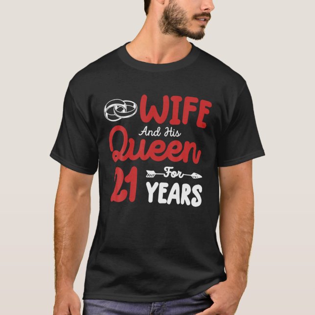 Maka och hans drottning 21:e Bröllop-årsdagen T Shirt (Framsida)