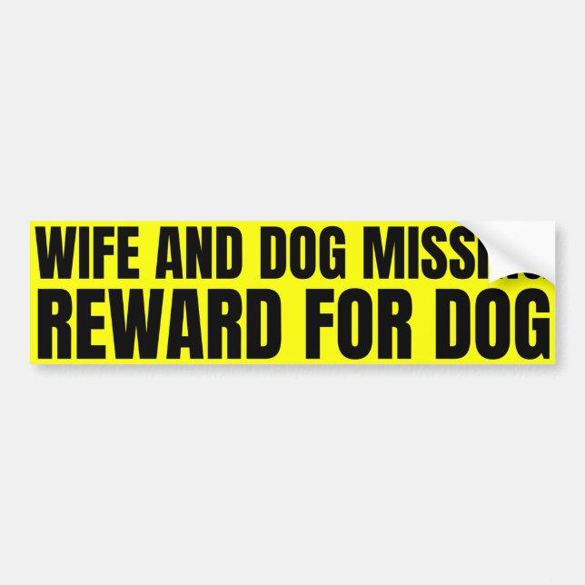 Maka och hund som saknar belöning för hund bildekal (Framsidan)