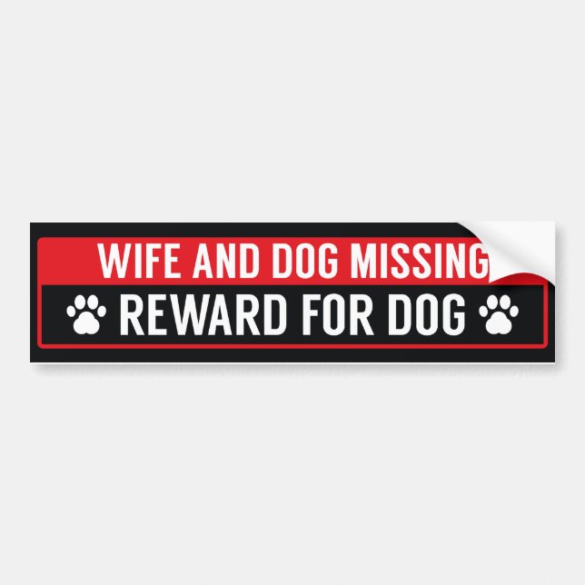 Maka och Hund som saknar belöning för Hund Bildekal (Framsidan)