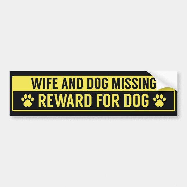 Maka och Hund som saknar belöning för Hund Bildekal (Framsidan)
