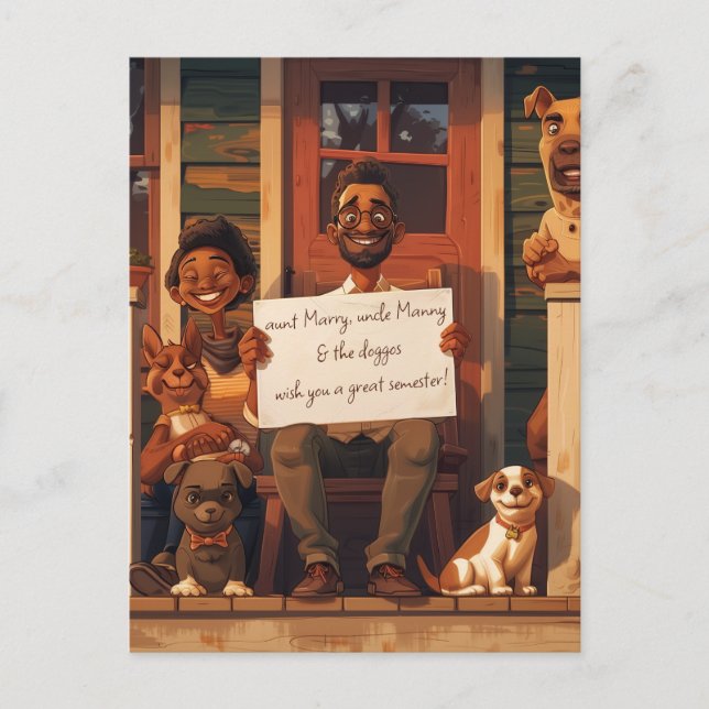 Maka och Make med Hundar Vykort (Framsida)