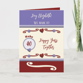 Maka Ruby 40-årsjubileum lila Kort