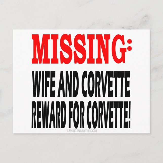 Maka saknas och korvette Reward för Corvette Vykort (Framsida)