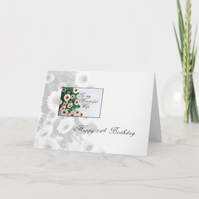 Maka till 75:e, födelsedagsblommor kort (Framsida)