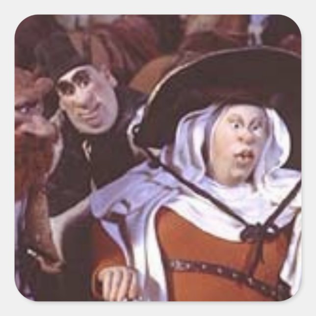 Maka till Bath från Canterbury Tales - Chaucer Fyrkantigt Klistermärke (Framsida)