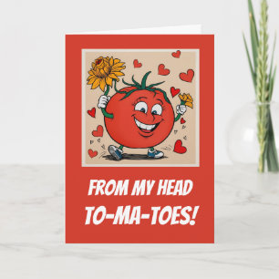 Maka till Cute-årsdagen för Tomato Kärlek Pun-Teck Kort