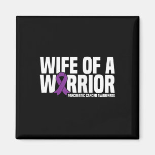 Maka till en krigare Lila Ribbon Pancreatic Cancer Magnet