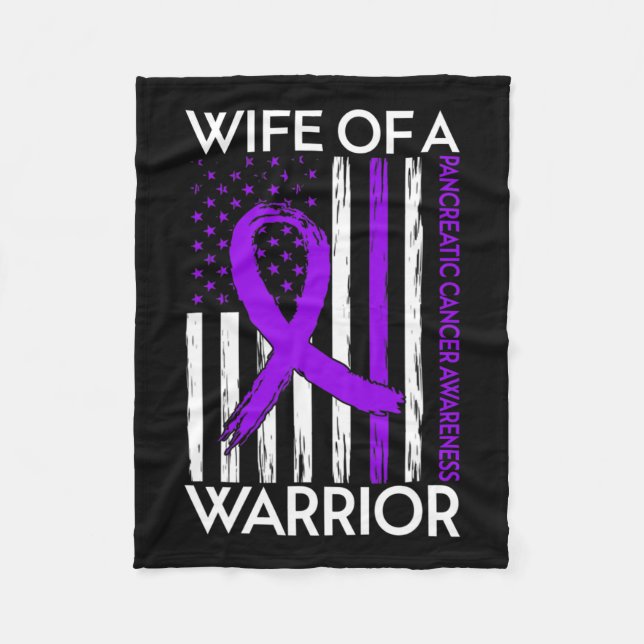 Maka till en krigare, pankreascancer Awareness Sup Fleecefilt (Framsidan)