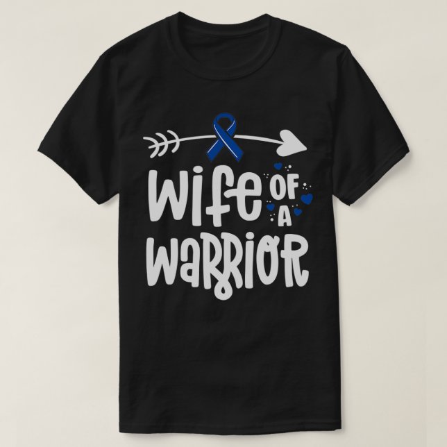 Maka till en "Warrior Blue Ribbon Family Colon Can T Shirt (Design framsida)