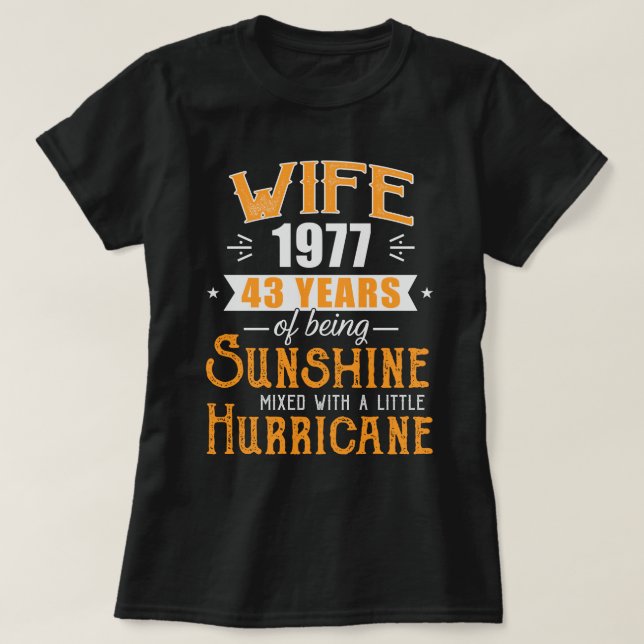 Maka till Gift 1977, 43 år Bröllop T Shirt (Design framsida)
