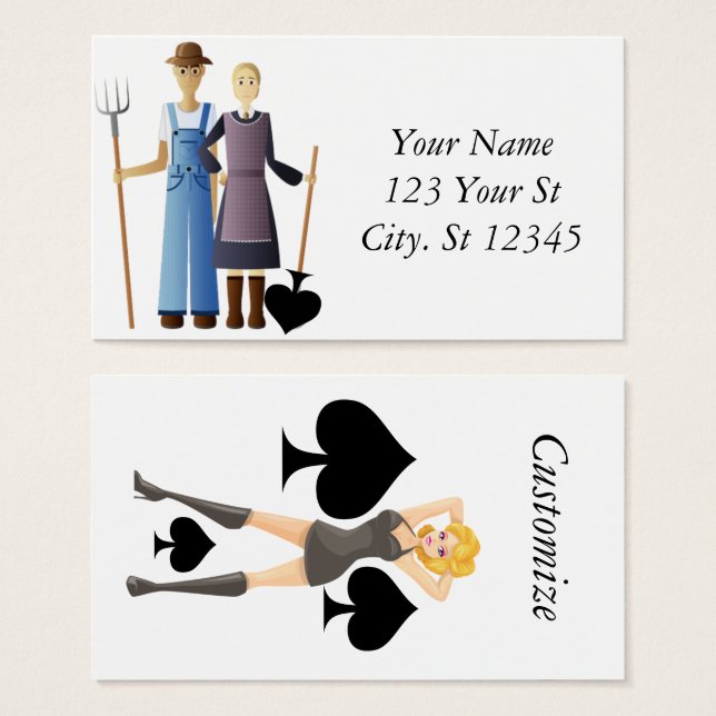 Maka till jordbrukaren Spades Thunder_Cove Visitkort (Framsida & baksida)