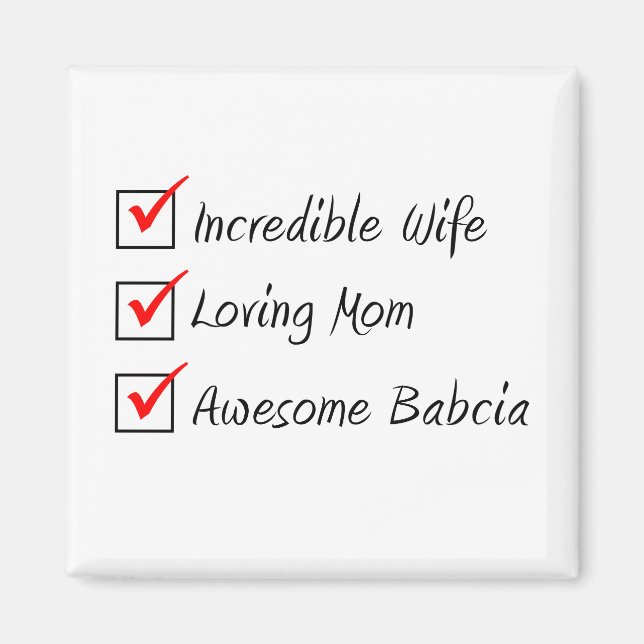 Maka till Mamma Babcia Polska Woman Magnet (Framsidan)