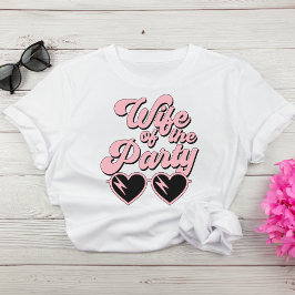 Maka till Retro Rosa-skript i Party Bachelorette T Shirt