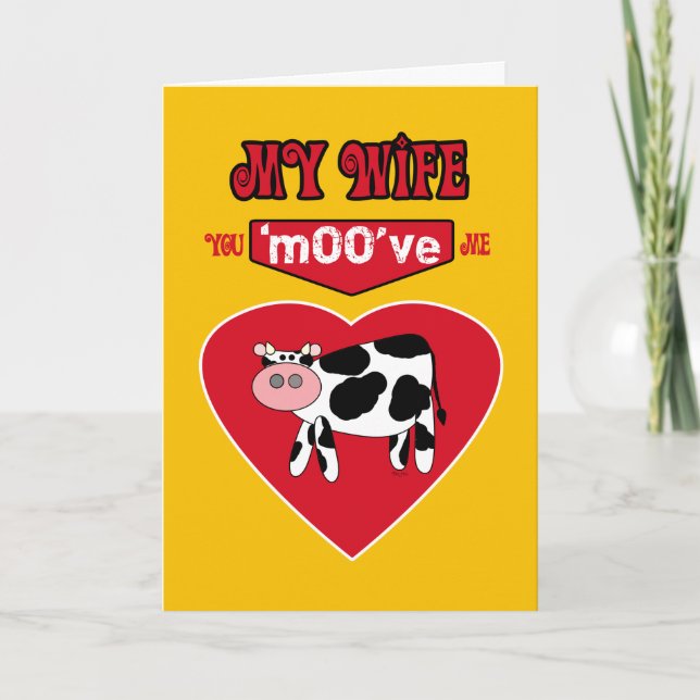 Maka Valentine Rural Land Humor med en kon Helgkort (Framsida)