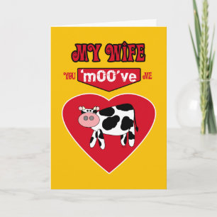 Maka Valentine Rural Land Humor med en kon Helgkort