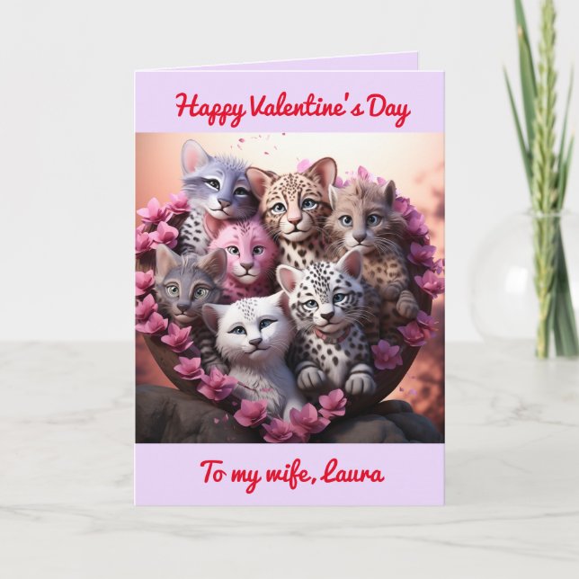 Maka Valentines Kattunge Heart-kort Tack Kort (Framsida)