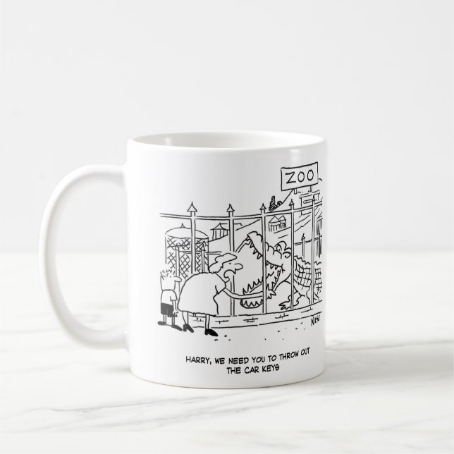 Maka vill att make ska slänga henne i bilen nyckla kaffemugg (Vänster)