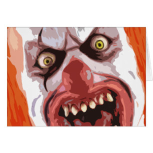 Makaber clown hälsningskort