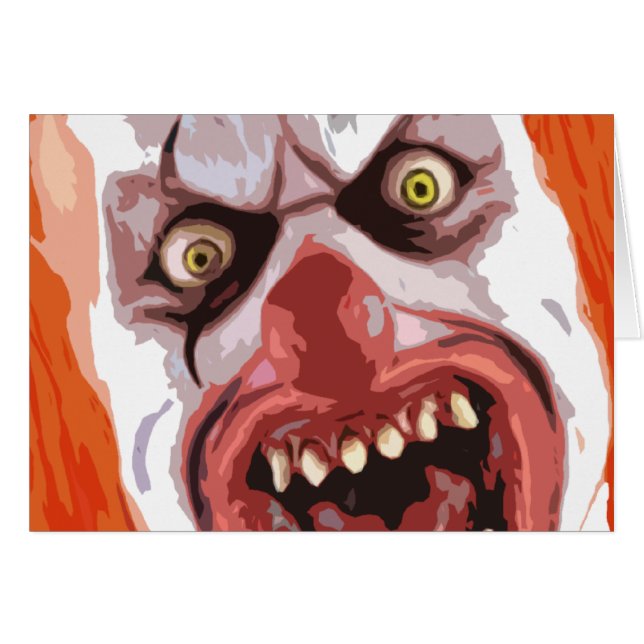 Makaber clown hälsningskort (Framsidan Horizontal)