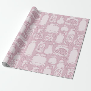 Makabra medicinska exemplar pastellagerade rosa go presentpapper