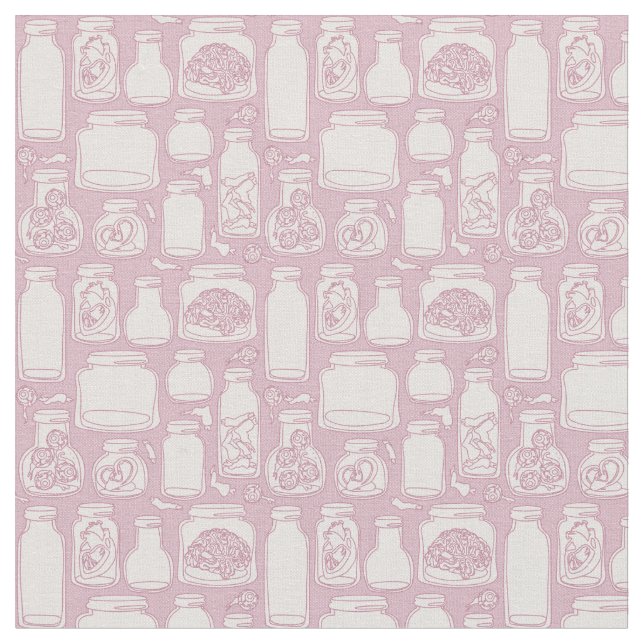 Makabra medicinska exemplar pastellagerade rosa go tyg (Närbild)