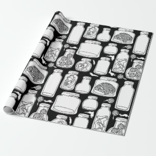 Makabra medicinska prover svart, vitt gotskt presentpapper