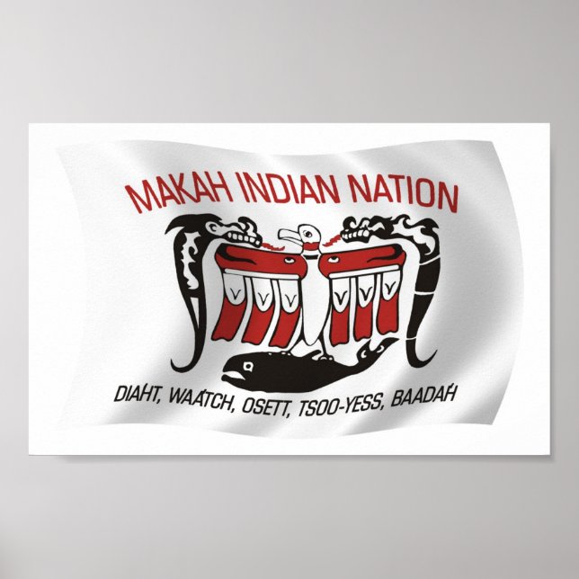 Makah-stammens flagga Postertryck Poster (Framsidan)