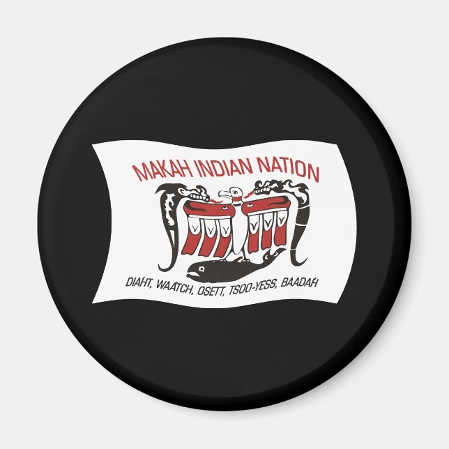 Makah-stammens flaggmagnet magnet (Framsidan)