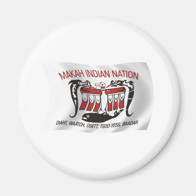 Makah-stammens flaggmagnet magnet (Framsidan)