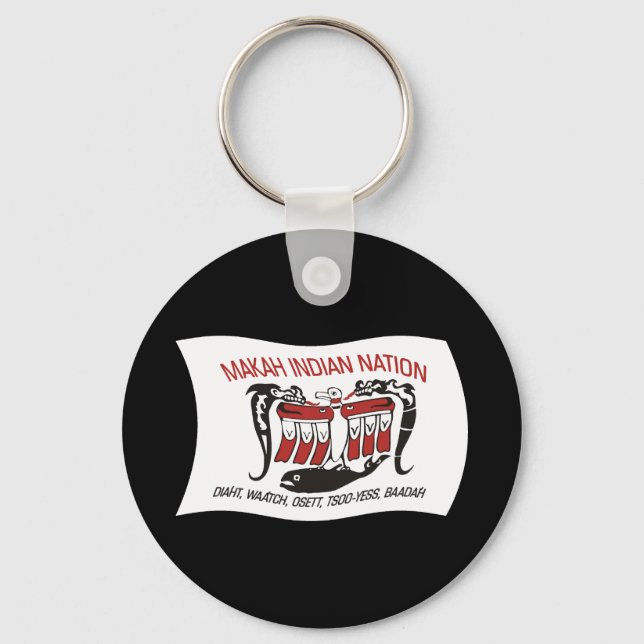 Makah Tribe Flagga Keychain Nyckelring (Framsida)
