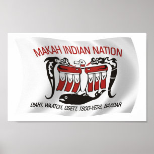 Makah Tribe-Flagga Poster Skriv ut