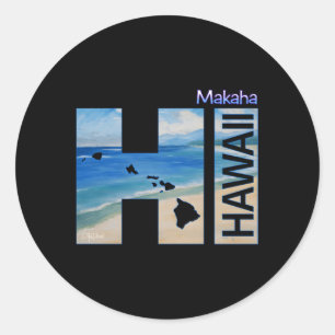 Makaha Hi Hawaii Islands Runt Klistermärke