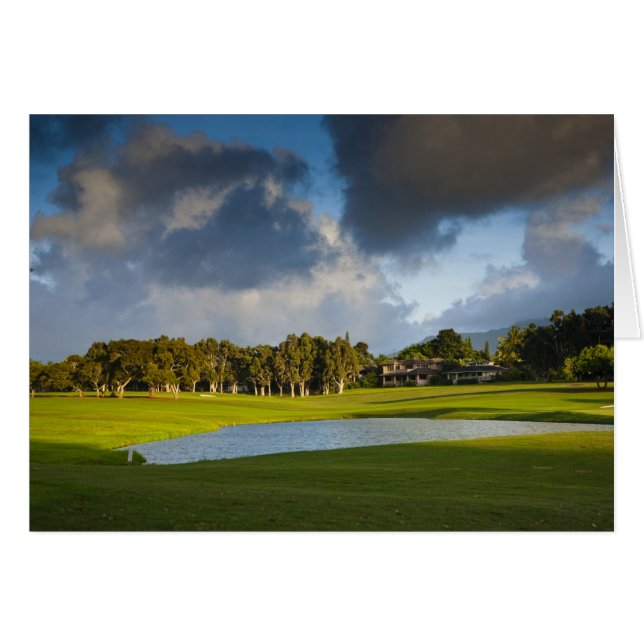 Makai-golfbanan i Princeville Hälsningskort (Framsidan Horizontal)
