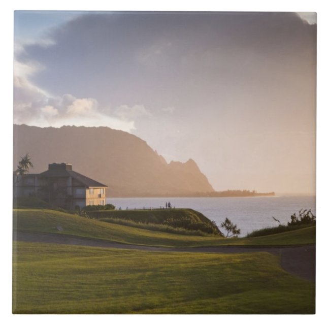 Makai-golfbanan i Princeville Kakelplatta (Framsidan)