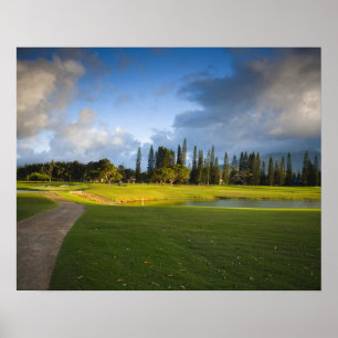 Makai-golfbanan i Princeville Poster