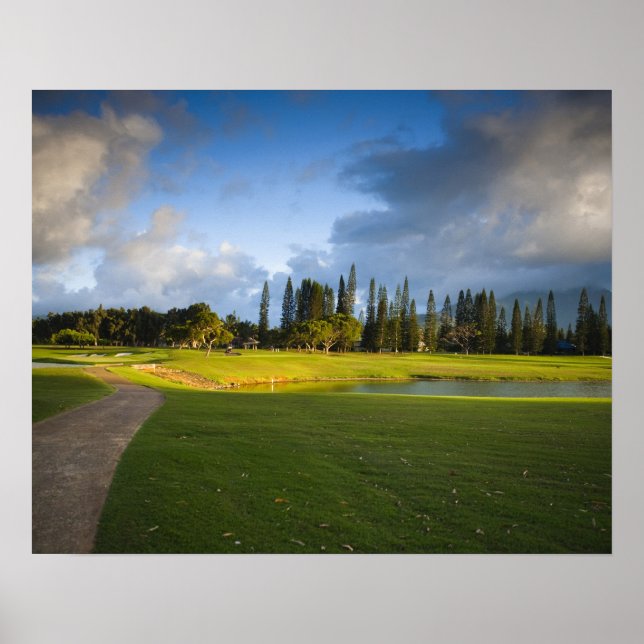 Makai-golfbanan i Princeville Poster (Framsidan)