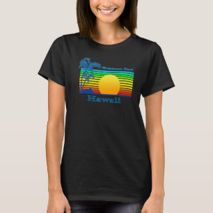 Makalawena Beach Hawaii Retro Tropical Beach Sunse T Shirt