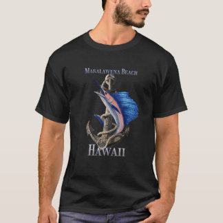 Makalawena Beach Hawaii Swordfish Marlin Ocean Fis T Shirt